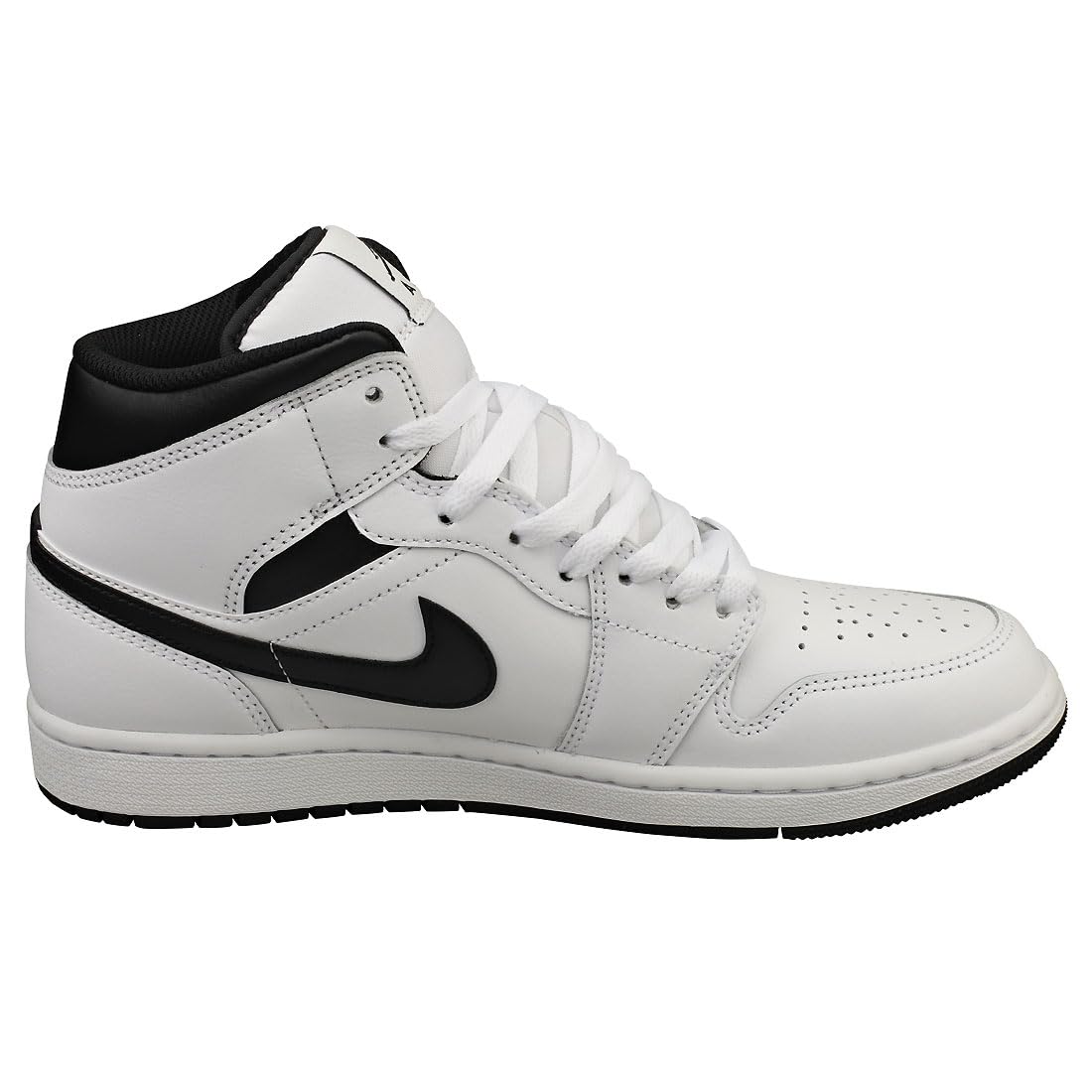Jordan Men's 1 Mid Basketball Shoes - White/Black-White-Black (DQ8426 132) | High-Top Sneakers for Streetwear & Casual Wear | Perfect for Basketball, Gym & Everyday Fashion