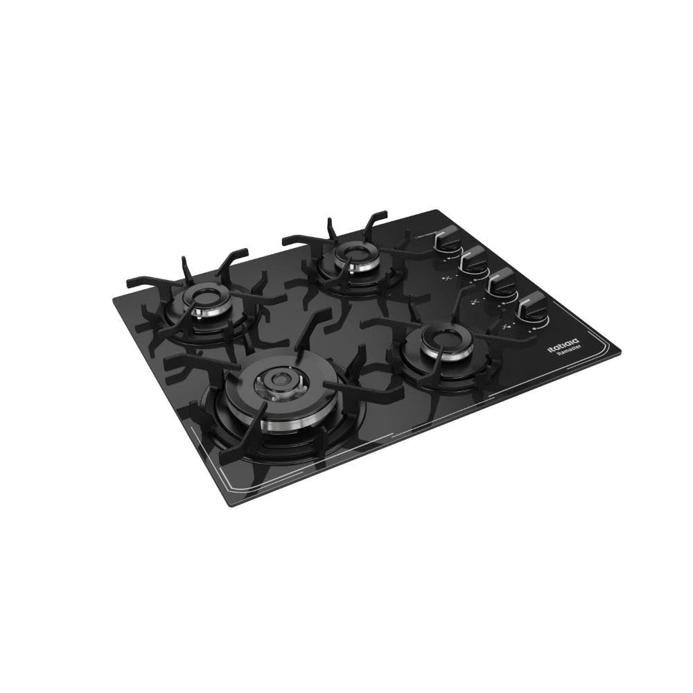 Itatiaia Itamaster 4-Burner Gas Cooktop with Triple Flame & Auto Ignition - Black, Bivolt - Perfect for Home Kitchens & Outdoor Cooking