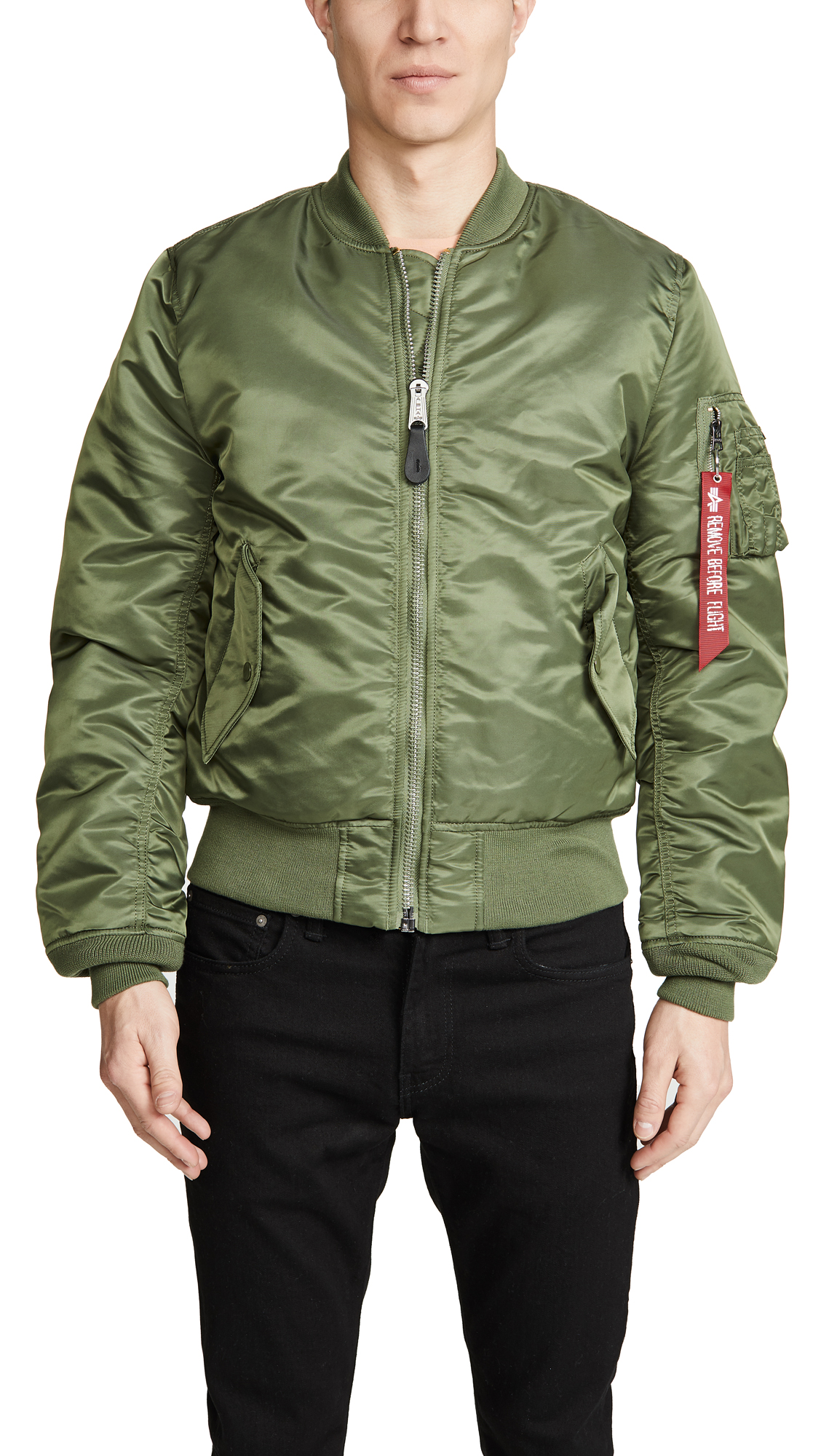 Alpha Industries MA-1 Slim Fit Bomber Flight Jacket for Men - Lightweight Military Pilot Jacket with Water-Resistant Nylon - Perfect for Casual Wear, Street Style & Outdoor Adventures