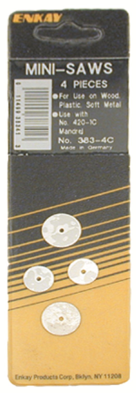 Enkay 383-4C Mini Saw Blade Set - 4-Piece Carded Precision Blades for Woodworking, Metal Cutting & DIY Projects - Perfect for Hobbyists & Craftsmen