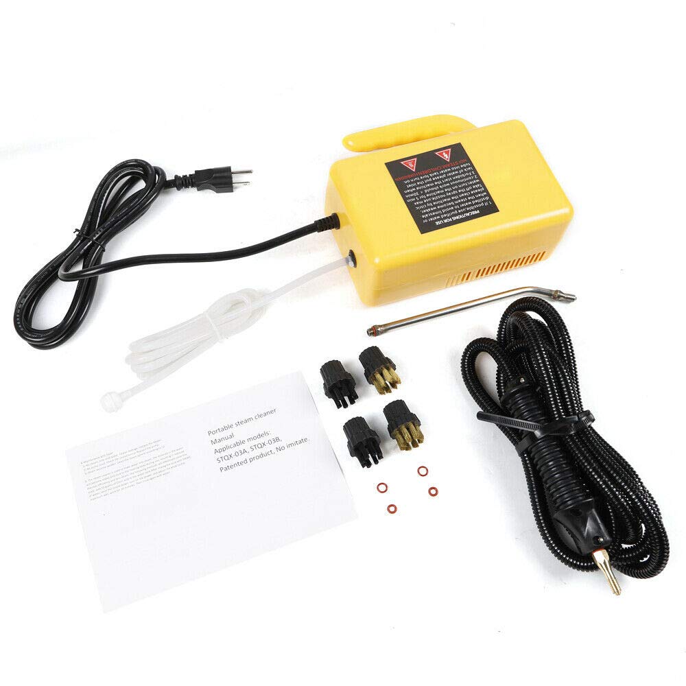 **1600W Handheld Steam Cleaner - 110V Pressurized Steam Cleaning Tool for Car, Kitchen, Bathroom & Floors - Multi-Purpose Portable Cleaner (Yellow) - Perfect for Deep Cleaning, Sanitizing & Removing Stubborn Stains**