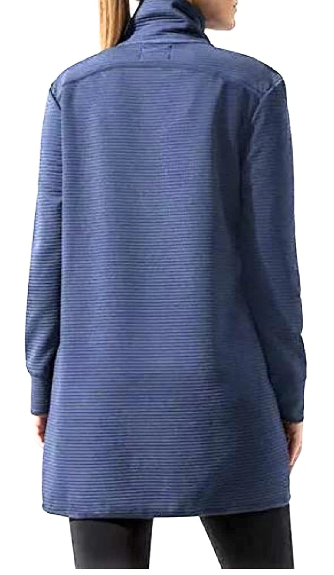 Mondetta Performance Gear Ottoman Long Jacket for Women - Lightweight Waterproof Windbreaker with Hood (Iron Blue, XS) - Perfect for Hiking, Running & Outdoor Activities