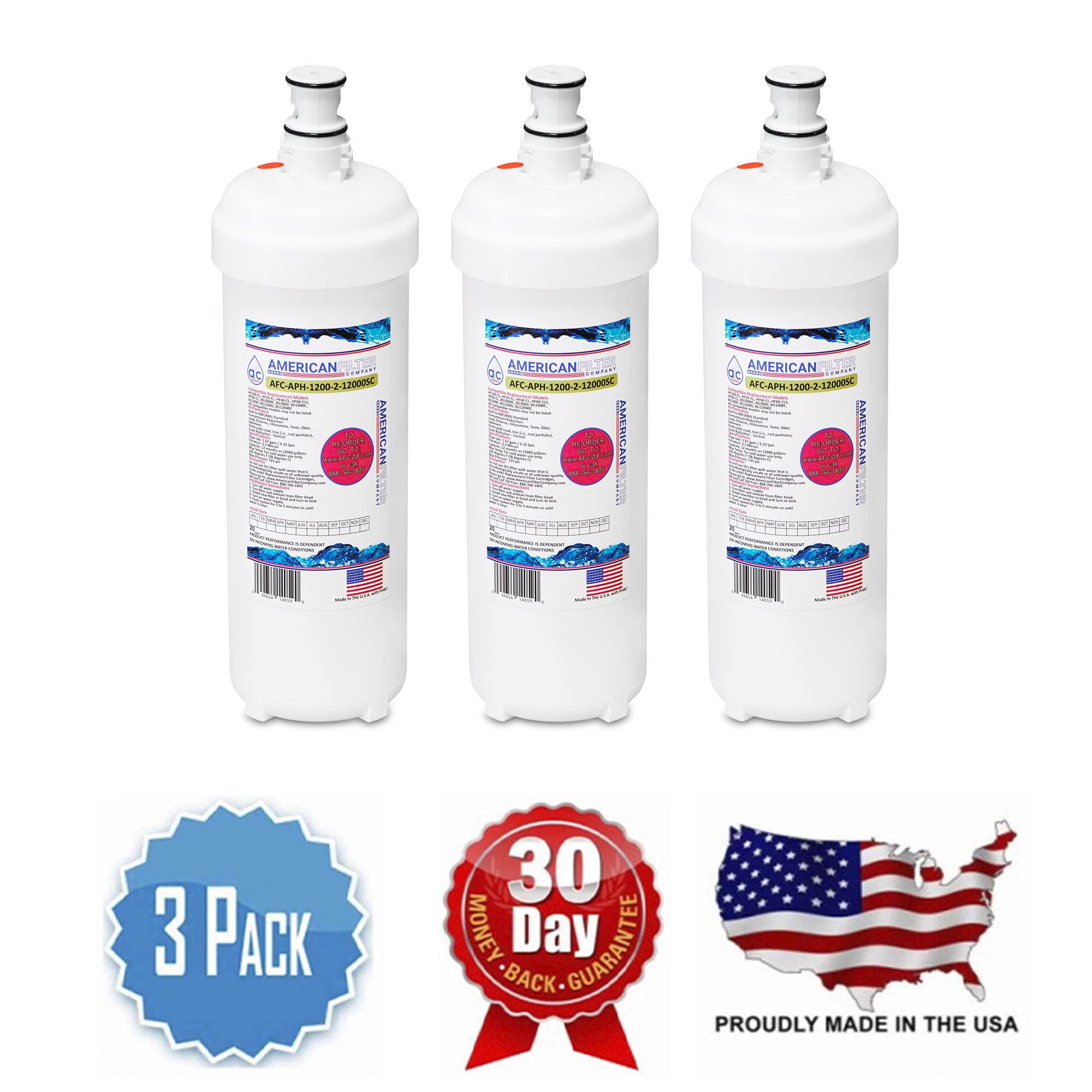 3 Pack AFC Water Filter Replacement for 3M HF35-CL - Model AFC-APH-1200-2-12000SKC - Compatible with 3M HF35-CL Filtration System - Perfect for Home, Office & RV Water Purification