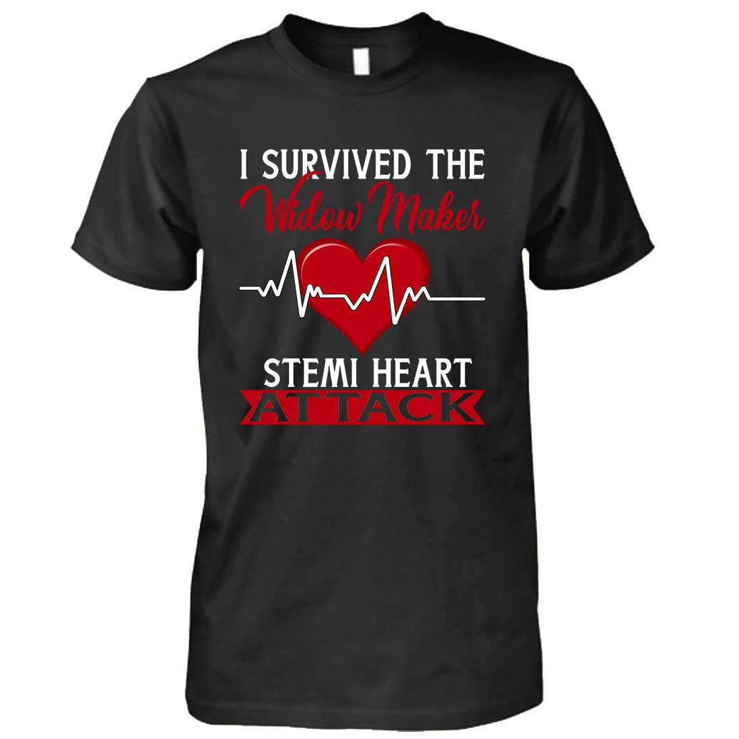 I Survived The Widow Maker STEMI Heart Attack T-Shirt - Heart Warrior Survivor Gift - Motivational Medical Awareness Shirt for Heart Attack Survivors & Supporters - Perfect for Fundraisers, Awareness Events & Daily Wear