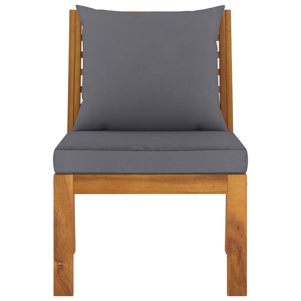 All-Weather Solid Acacia Wood Outdoor Patio Chairs - Dark Gray Cushioned Porch, Garden & Backyard Dining Furniture - Perfect for Relaxing, Entertaining & Outdoor Dining
