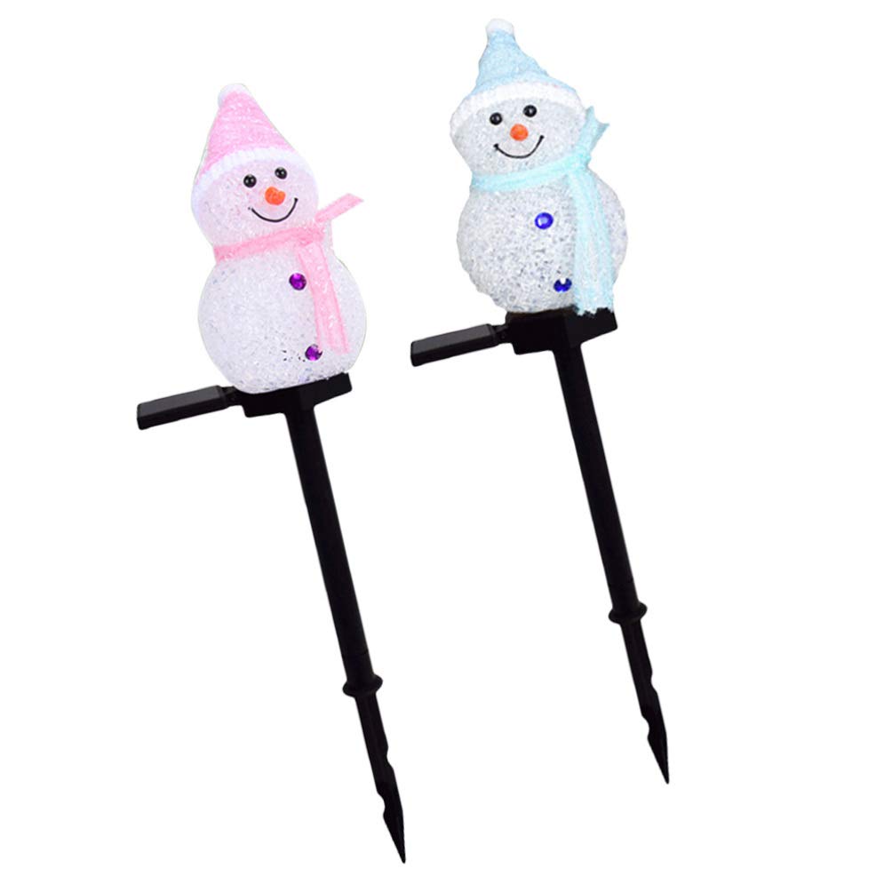 Lurrose 2 Pack Snowman Solar Lights - Outdoor Christmas Pathway & Lawn Decorations - Waterproof Holiday Walkway Lights for Winter Garden, Yard, and Patio Decor - Perfect for Christmas, New Year, and Winter Festivals