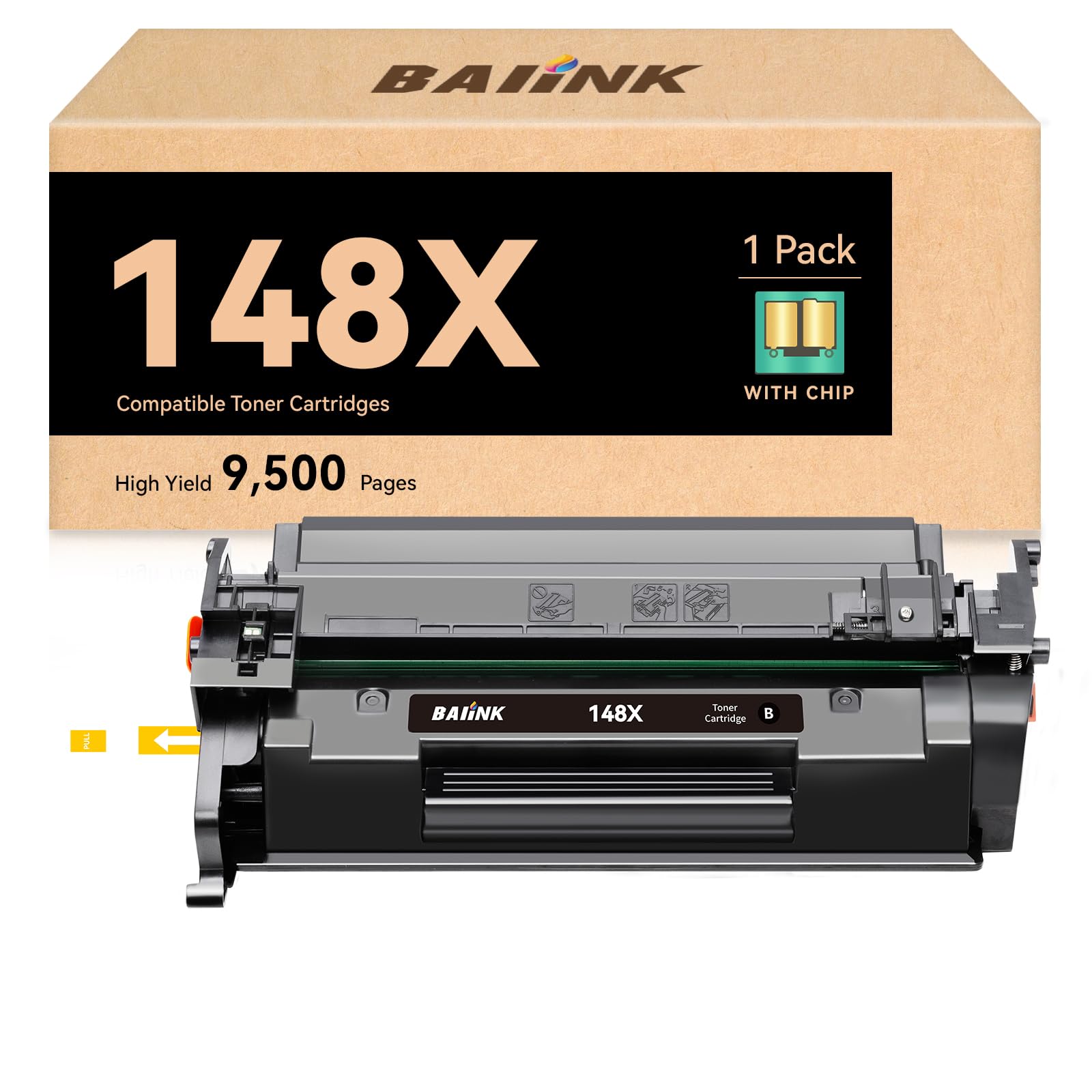 HP 148X W1480X Black High Yield Toner Cartridge with Chip - Replacement for HP Pro 4001dw 4001dn 4001n MFP 4101fdw 4101fdn Printers | Compatible with 148A W1480A | Ideal for Office & High-Volume Printing