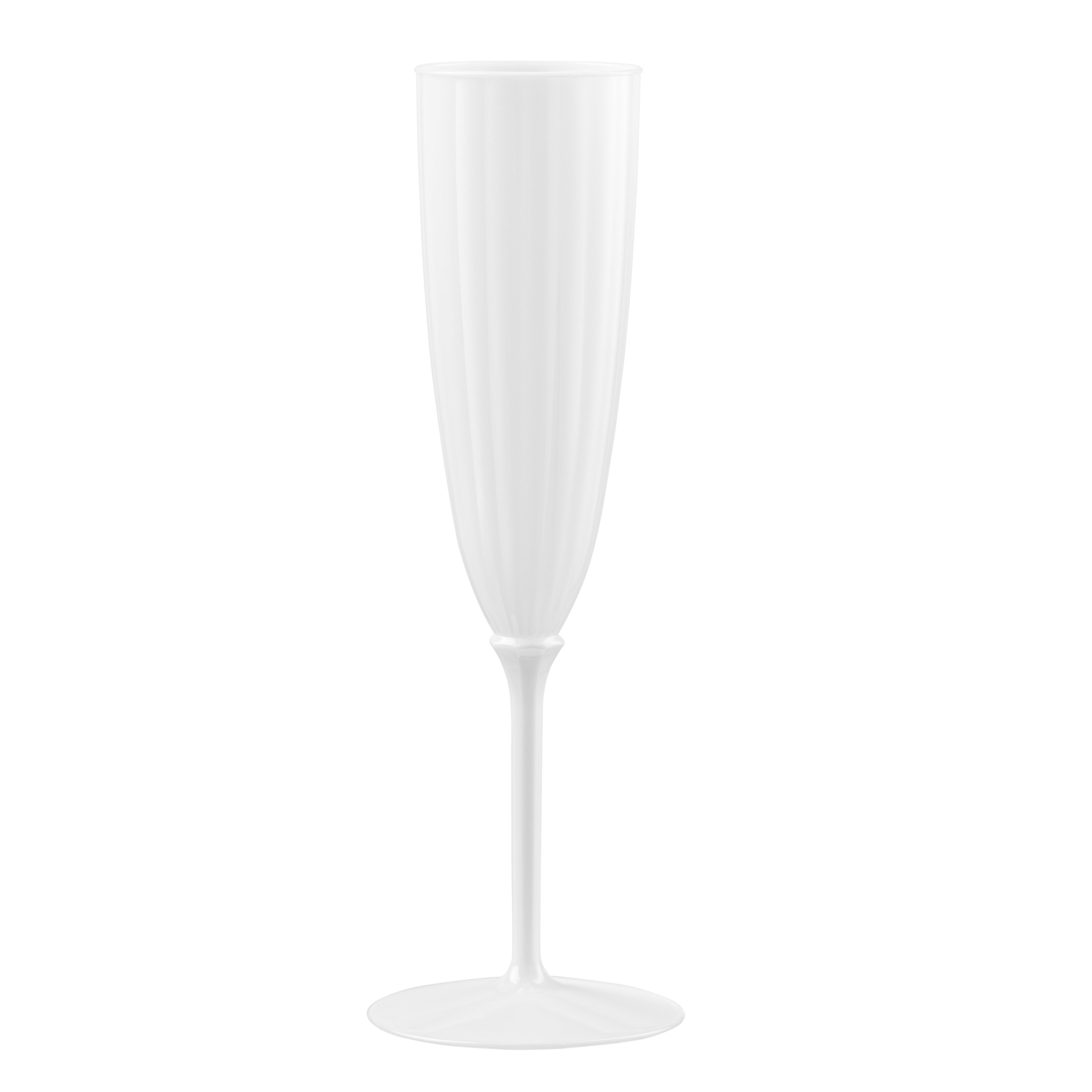 6 Oz White Plastic Disposable Champagne Flutes - 8 Pack for Wedding, Party & Event Decorations