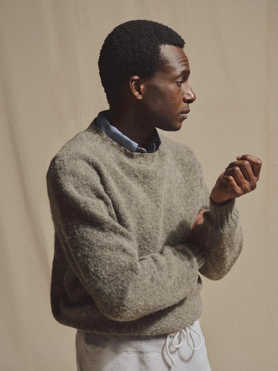 J.PRESS x BUCK MASON Men's Shaggy Dog Wool Sweater - Classic Cable Knit Pullover for Winter & Fall | Perfect for Casual Outfits, Office Wear & Holiday Gatherings