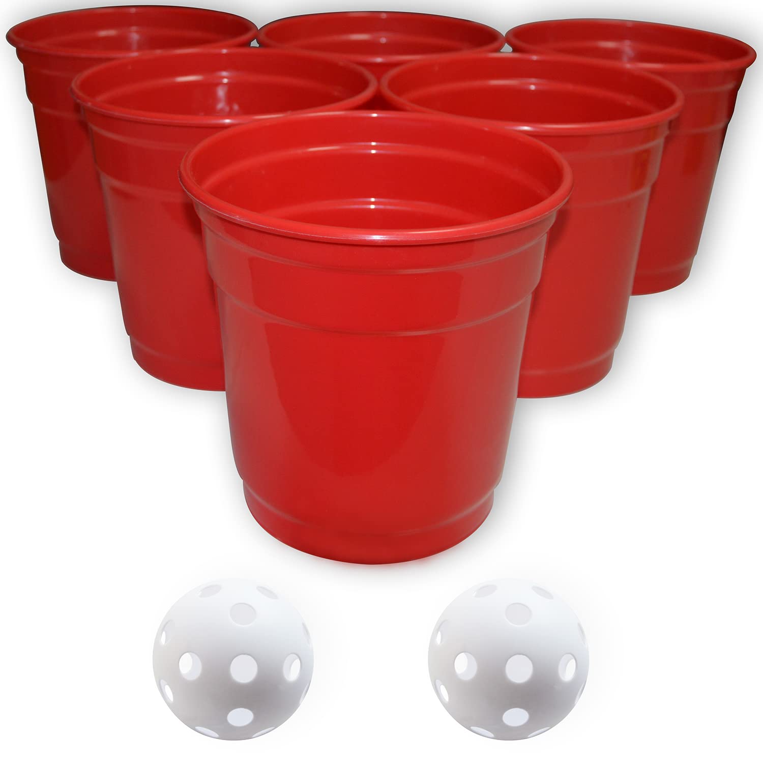 Premium Giant Yard Pong Outdoor Game Set - 6 Buckets (9