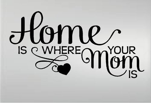Home is Where Your Mom is - Vinyl Wall Decal Sticker for Home Decor - Perfect for Bedroom, Living Room, Nursery & Office