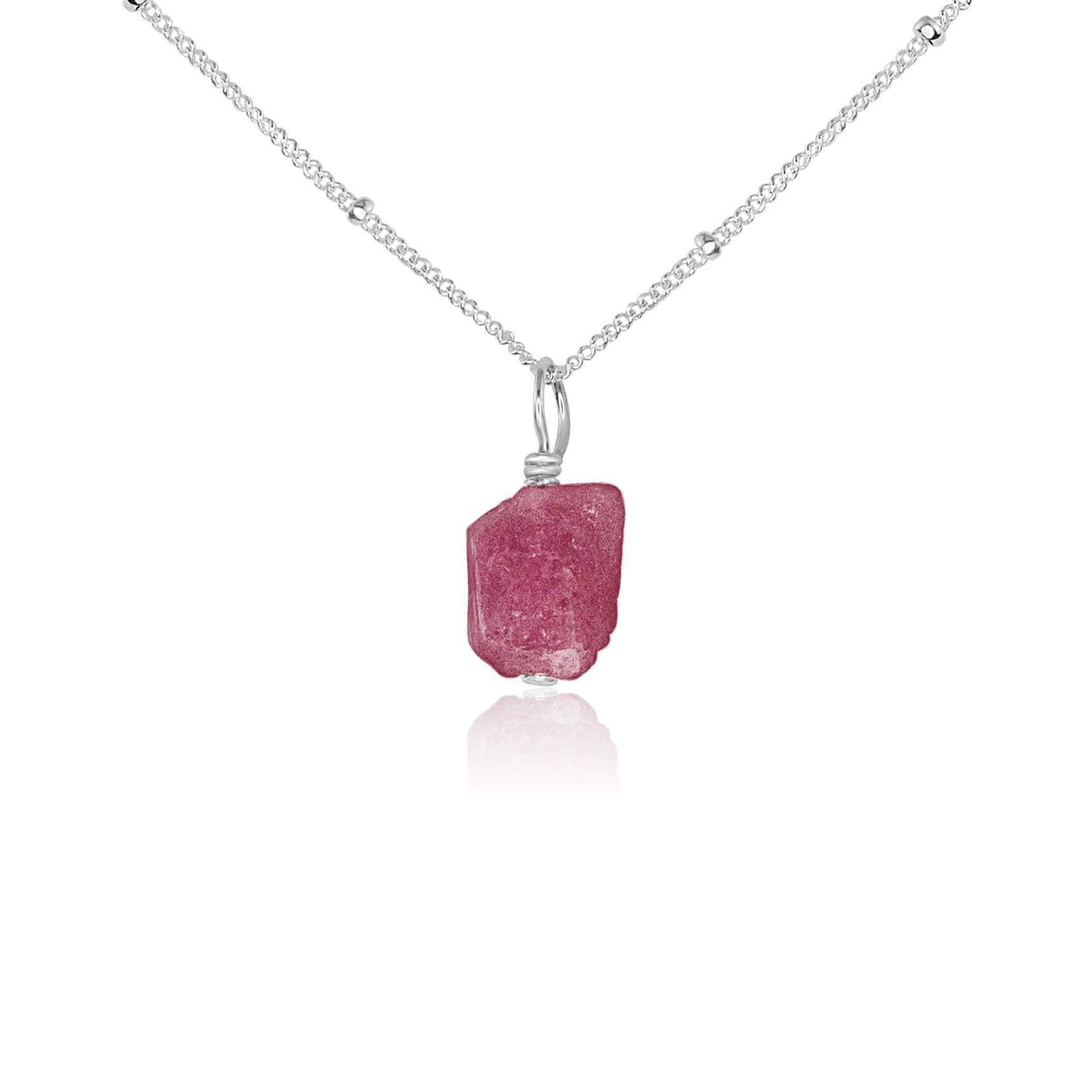 Natural Raw Pink Tourmaline Pendant Necklace - Dainty Gemstone Jewelry for Women, Gift for Her, Perfect for Everyday Wear & Special Occasions