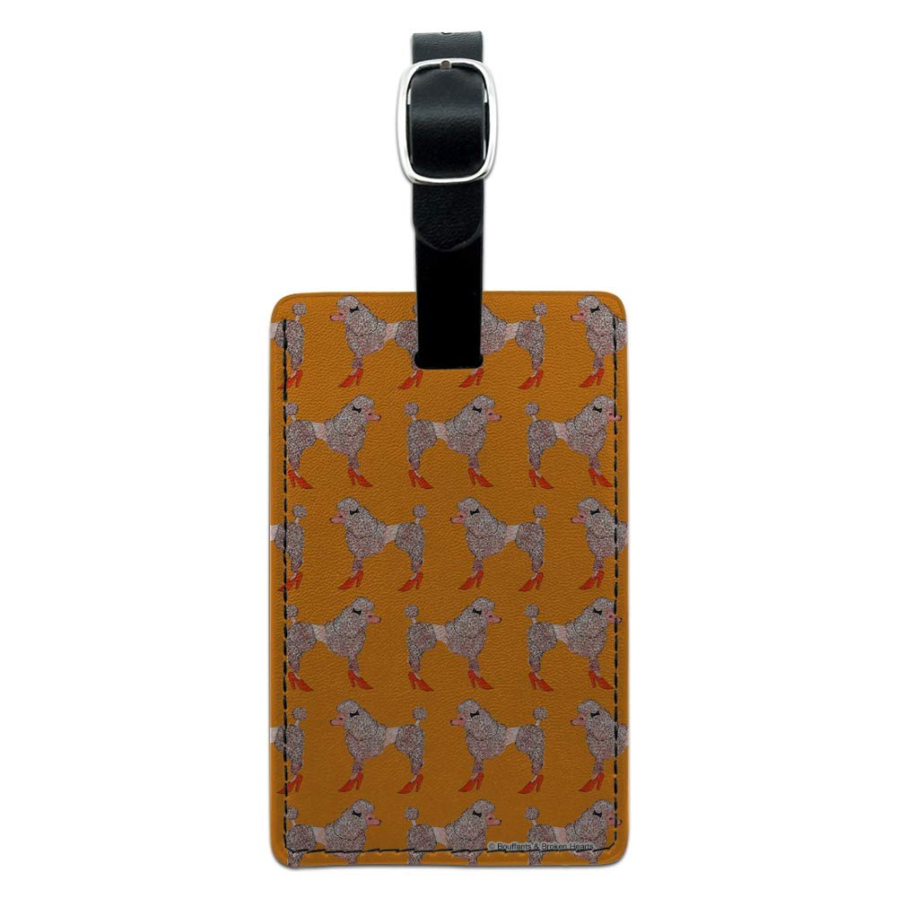 Stylish Rectangle Leather Luggage Tag for Carry-On Bags - Durable Pet ID Tag for Travel & Suitcases | Perfect for Dogs, Cats & Poodle Lovers