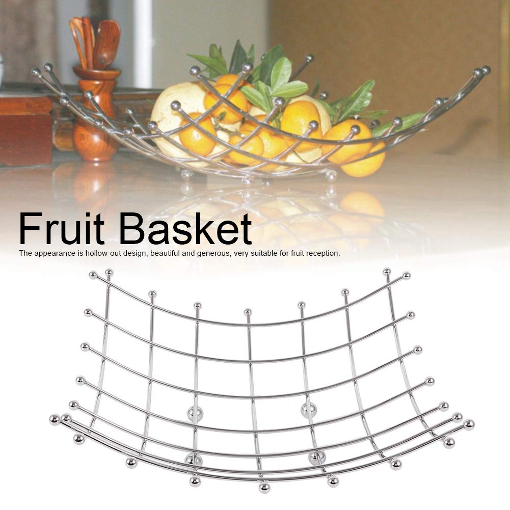 Stainless Steel Fruit Basket with Hollow-Out Design - Durable & Stylish Kitchen Organizer for Fruits, Vegetables - Perfect for Home, Office & Hotel Use
