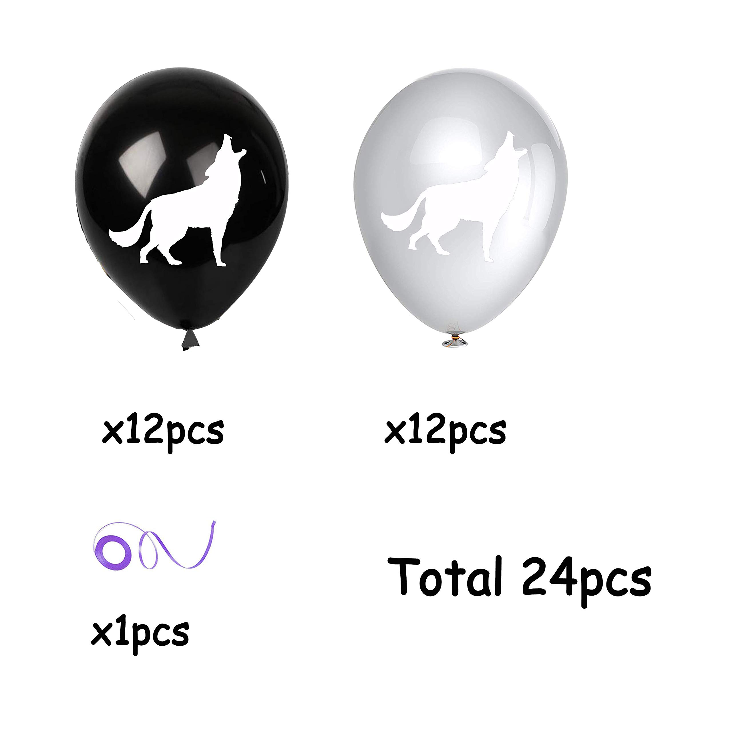 24PCS Wolf Latex Balloons - 12 Inch Wild Animal Theme Party Decorations for Kids Birthday, Baby Shower & Festival Celebrations - Perfect for Jungle Safari, Zoo Themed Parties and Outdoor Events