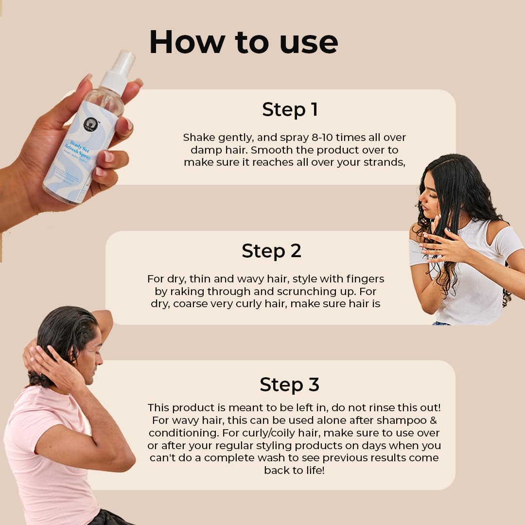 Fix My Curls Hydrating Hair Defining Refresh Spray - Silicone & Alcohol Free for Wavy, Curly, Fine Hair | Anti-Frizz & Detangling with Aloe Vera | Perfect for Daily Styling, Travel & On-the-Go Hair Refresh (100ml)