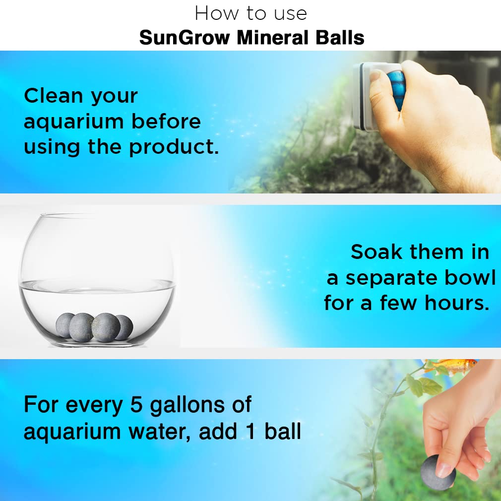 SunGrow Calcium-Rich Energy Balls for Aquariums - Betta Fish Breeding Support, Tank Cleaning Aid & Fish Activity Booster | Enhance Water Quality & Promote Healthy Fish Breeding in Freshwater Tanks