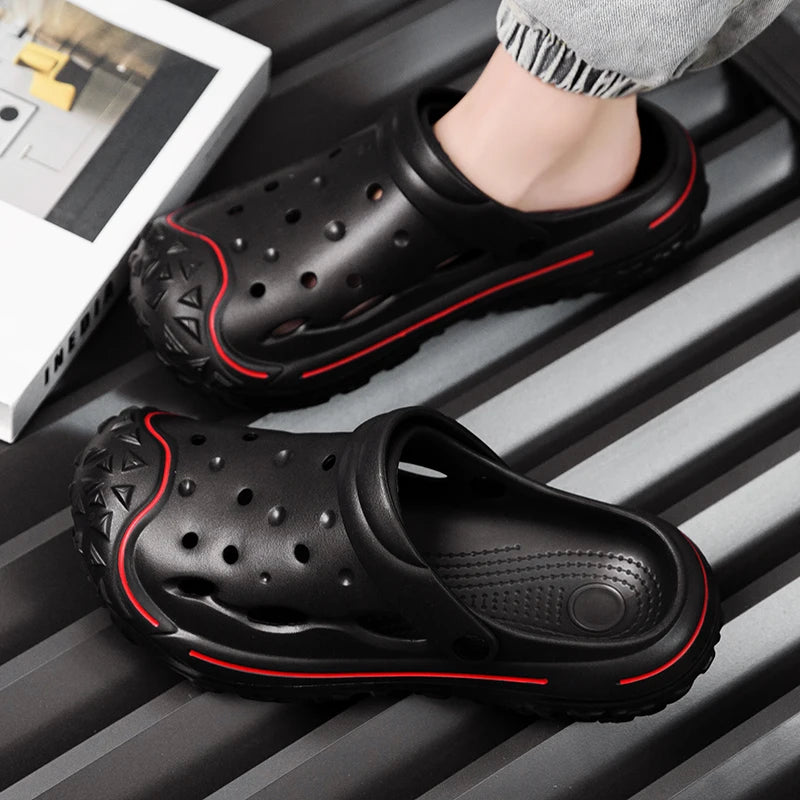 2024 Summer New Men's Outdoor Garden Clogs - Casual Fashion Luxury Sandals with Soft Comfort for Home & Walking - Sizes 39-46 | Perfect for Beach, Poolside, and Backyard Relaxation