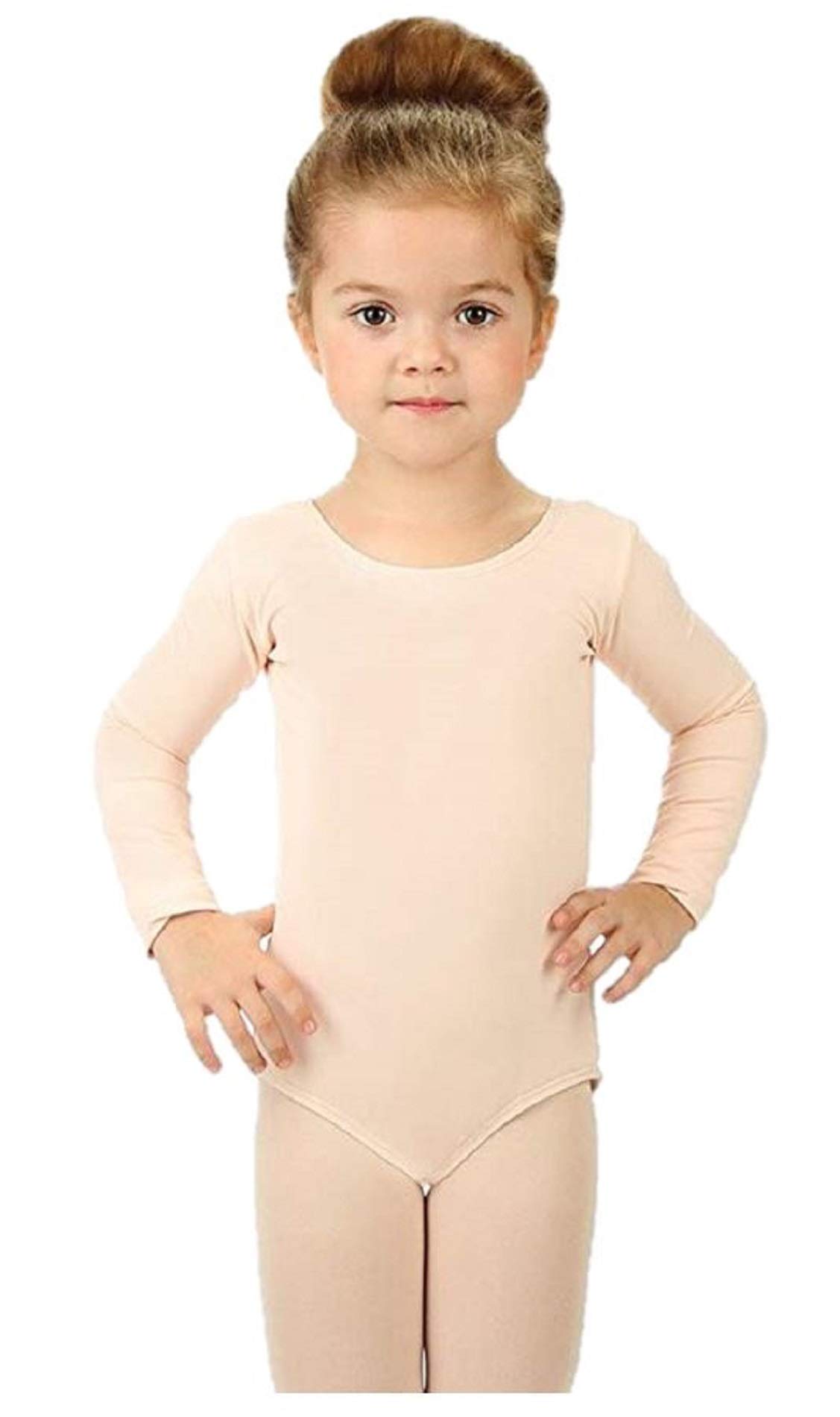 Elowel Girls Gymnastics Leotards - Long Sleeve Scoop Neck Dance Leotard for Ballet, Gymnastics & Performance | Comfortable Stretch Fabric for Practice & Competition