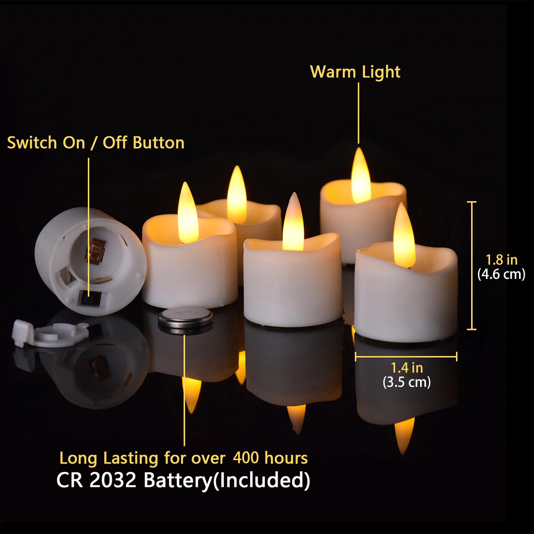 12-Pack LED Timer Tea Lights - Flameless Battery-Operated Flickering Votive Candles for Christmas, Halloween, Wedding & Home Decor - Realistic Fake Candles with Auto Shut-Off for Parties, Centerpieces & Holiday Displays