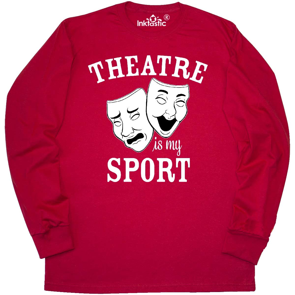 Inktastic Theatre is My Sport Black & White Long Sleeve T-Shirt - Perfect for Stage Performances, Acting Classes & Theatre Lovers
