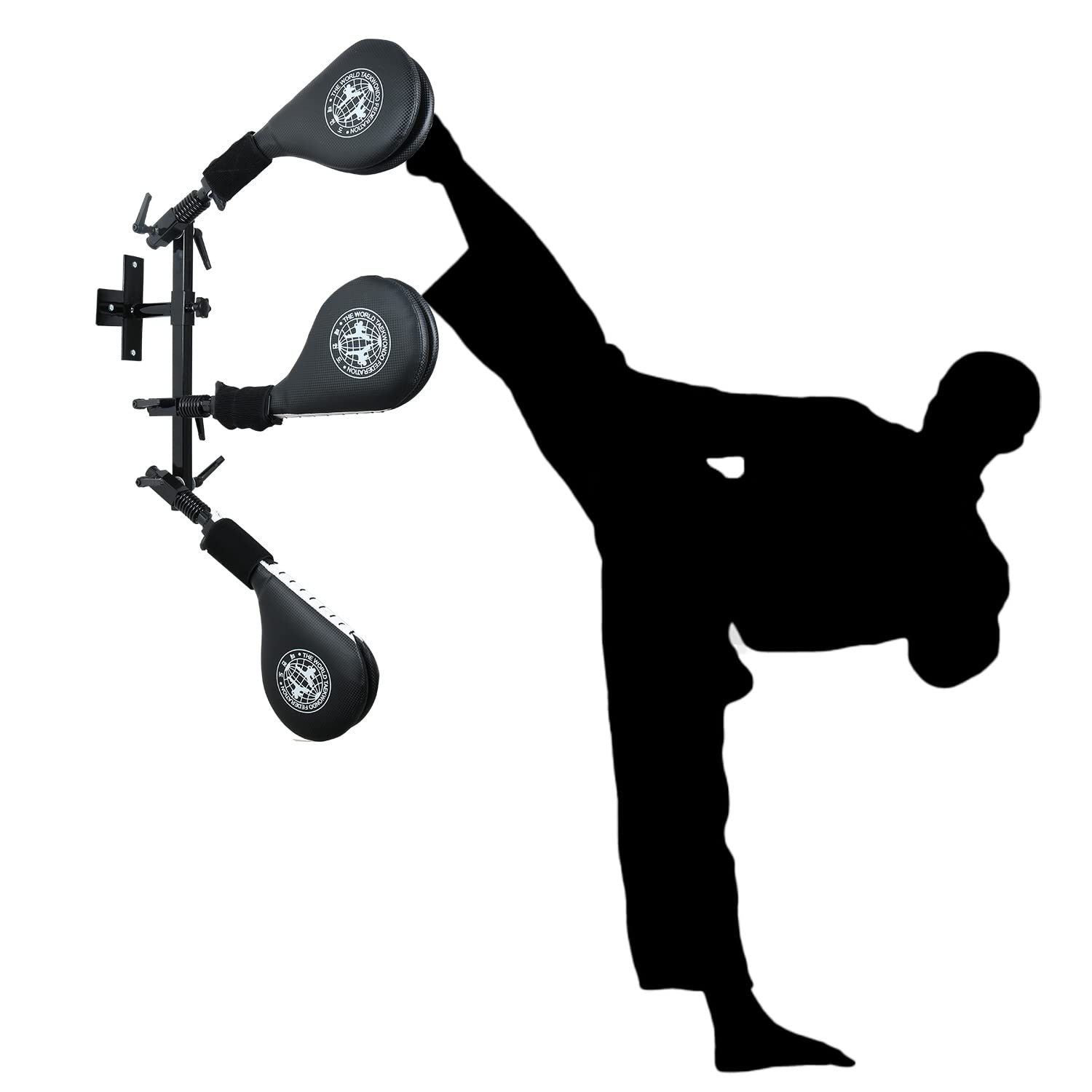 SYNTECSO 3-Pack Taekwondo Kick Pads with Wall Mount - Hands-Free Striking Targets for Karate, Kickboxing & Martial Arts Training - Perfect for Dojo, Home Gym & Combat Sports Practice