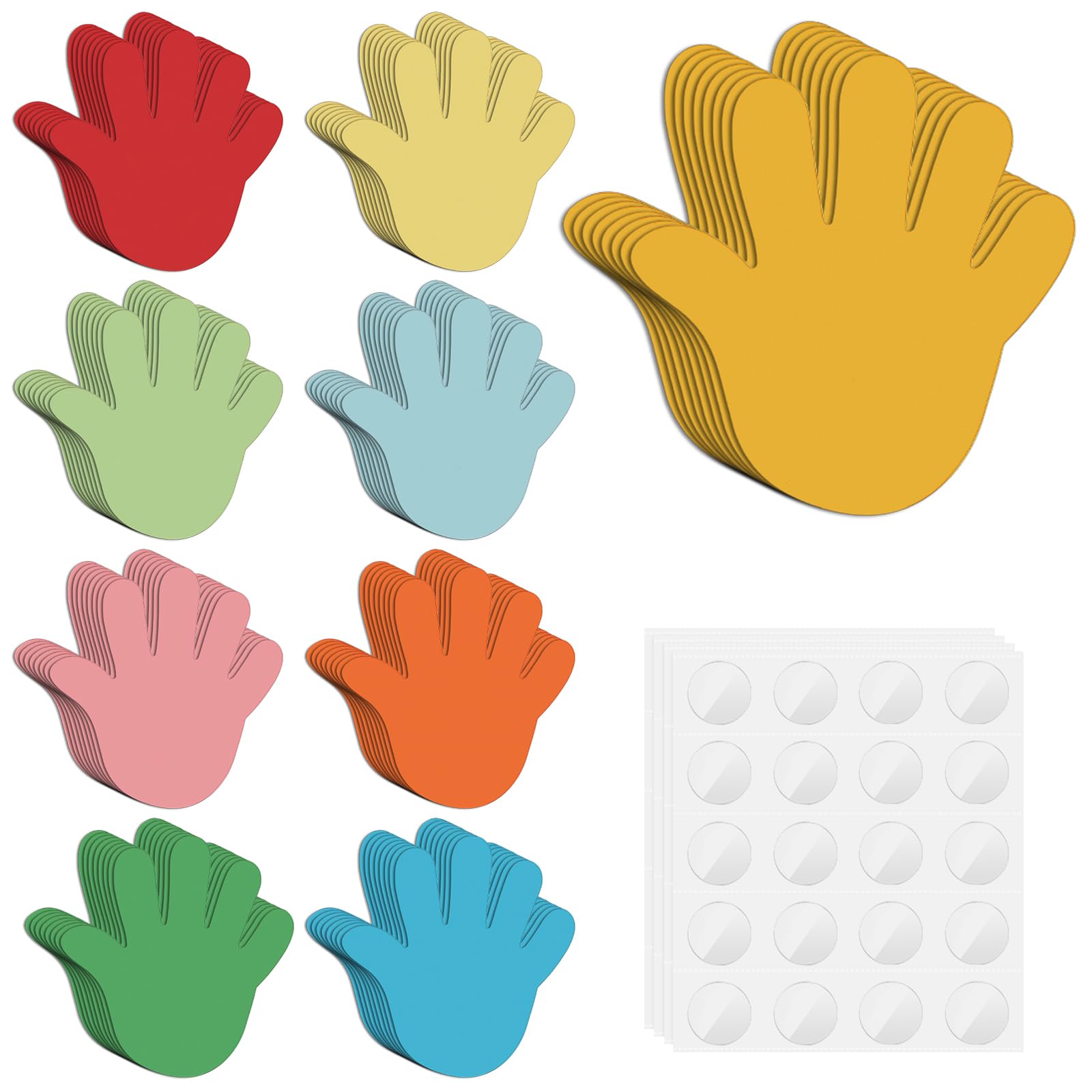 72PCS Colorful Handprint Cutouts - 6 Inch Blank Hand Shape Paper Cut-Outs for DIY Kids Crafts, Classroom Decor, Scrapbooking & Bulletin Board Projects - Assorted Colors Creative Hand Accents