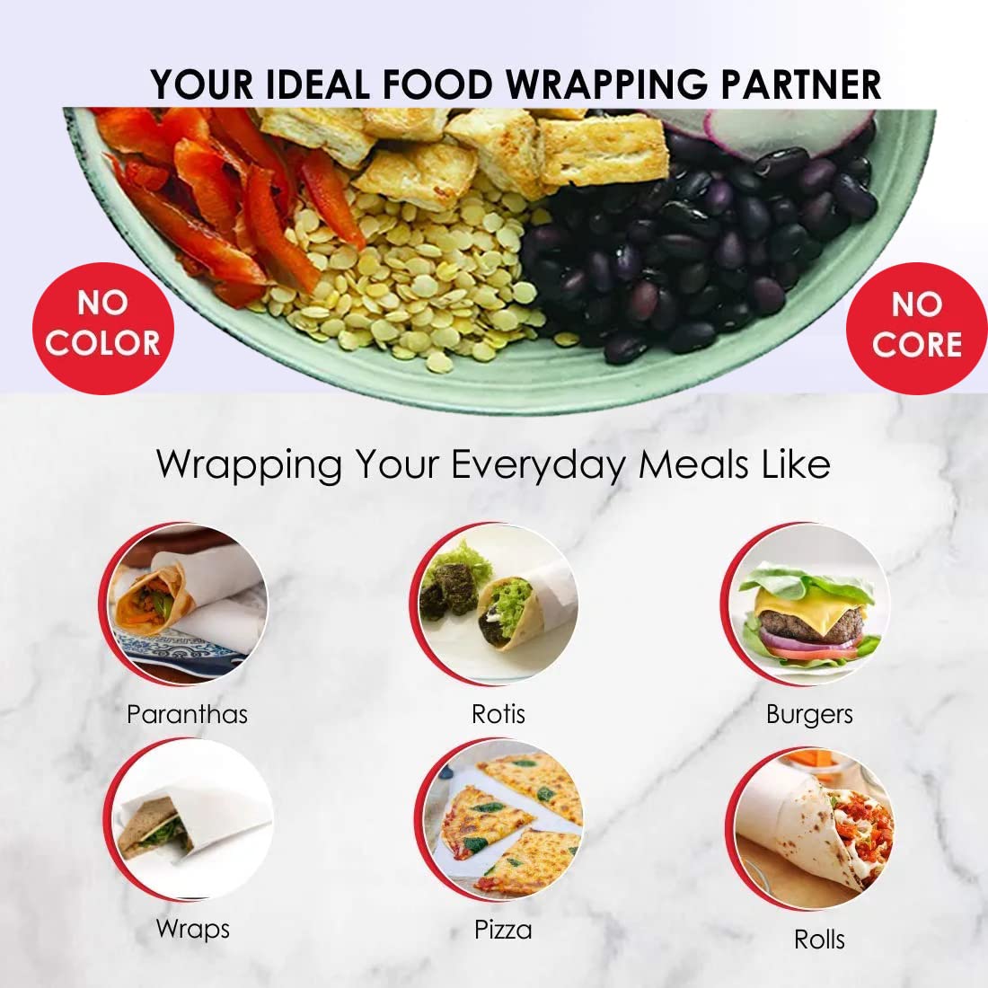 OFIXO Premium Non-Stick Butter Wrapping Paper Roll - 1 Kg Bulk Food Grade Parchment Paper for Baking, Cooking & Food Storage | Ideal for Bakeries, Restaurants & Home Kitchens