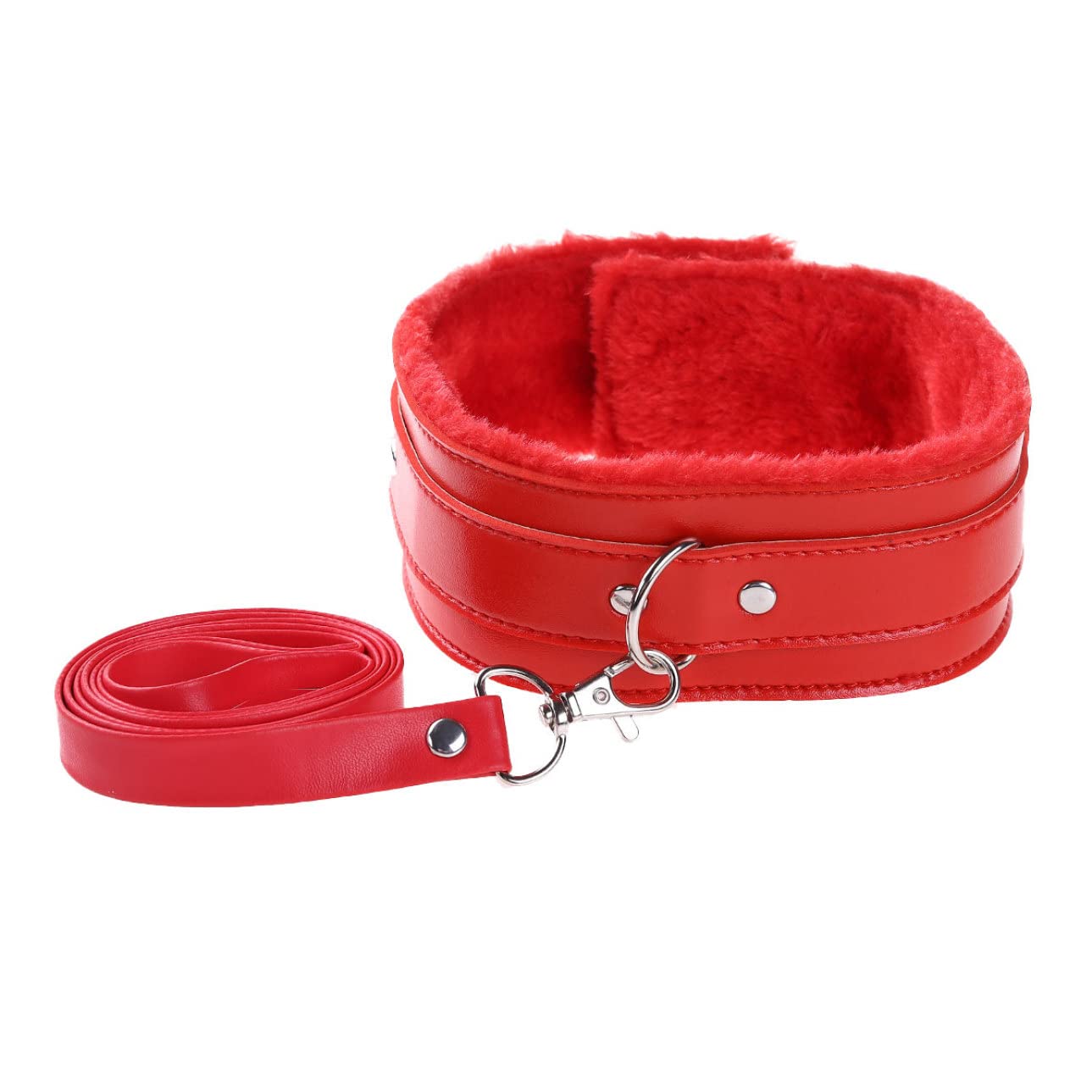 Unisex Faux Leather Choker Collar Necklace with Detachable Leash Chain - Couples Game Set for Role Play, BDSM, and Sensual Fun - Perfect for Valentine's Day, Anniversary Gifts, and Spicy Date Nights