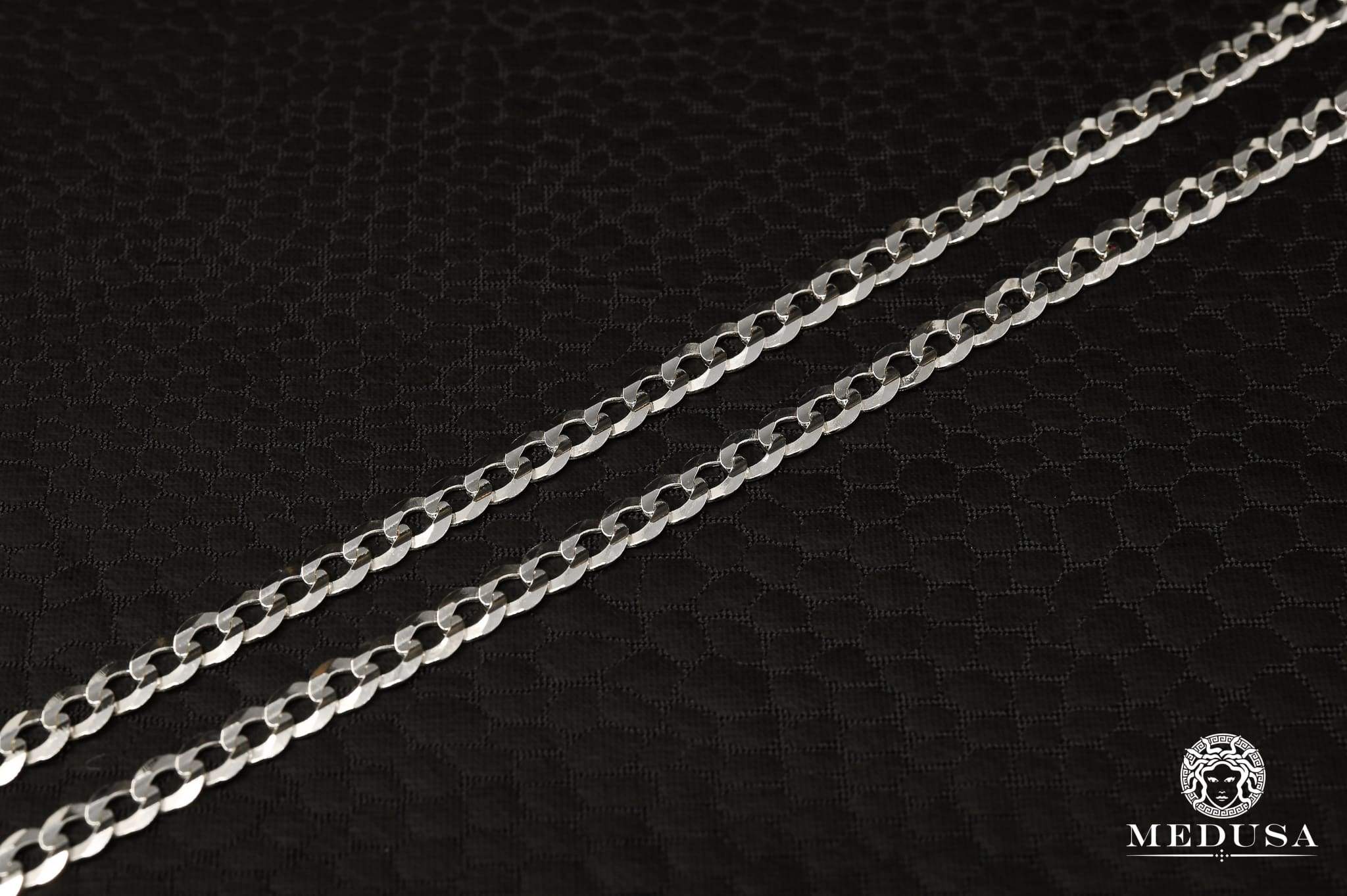 3.5mm Flat Curb Chain Necklace in White Gold - Perfect for Everyday Wear, Layering & Gift Giving
