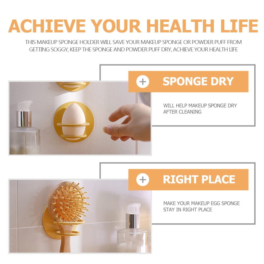 Beaupretty 2-Pack Wall Mounted Makeup Organizer Shelf - Sponge Holder for Beauty Blenders, Makeup Eggs & Powder Puffs | Perfect for Vanity, Bathroom & Salon Organization | Esponjas Para Maquillaje Storage Solution