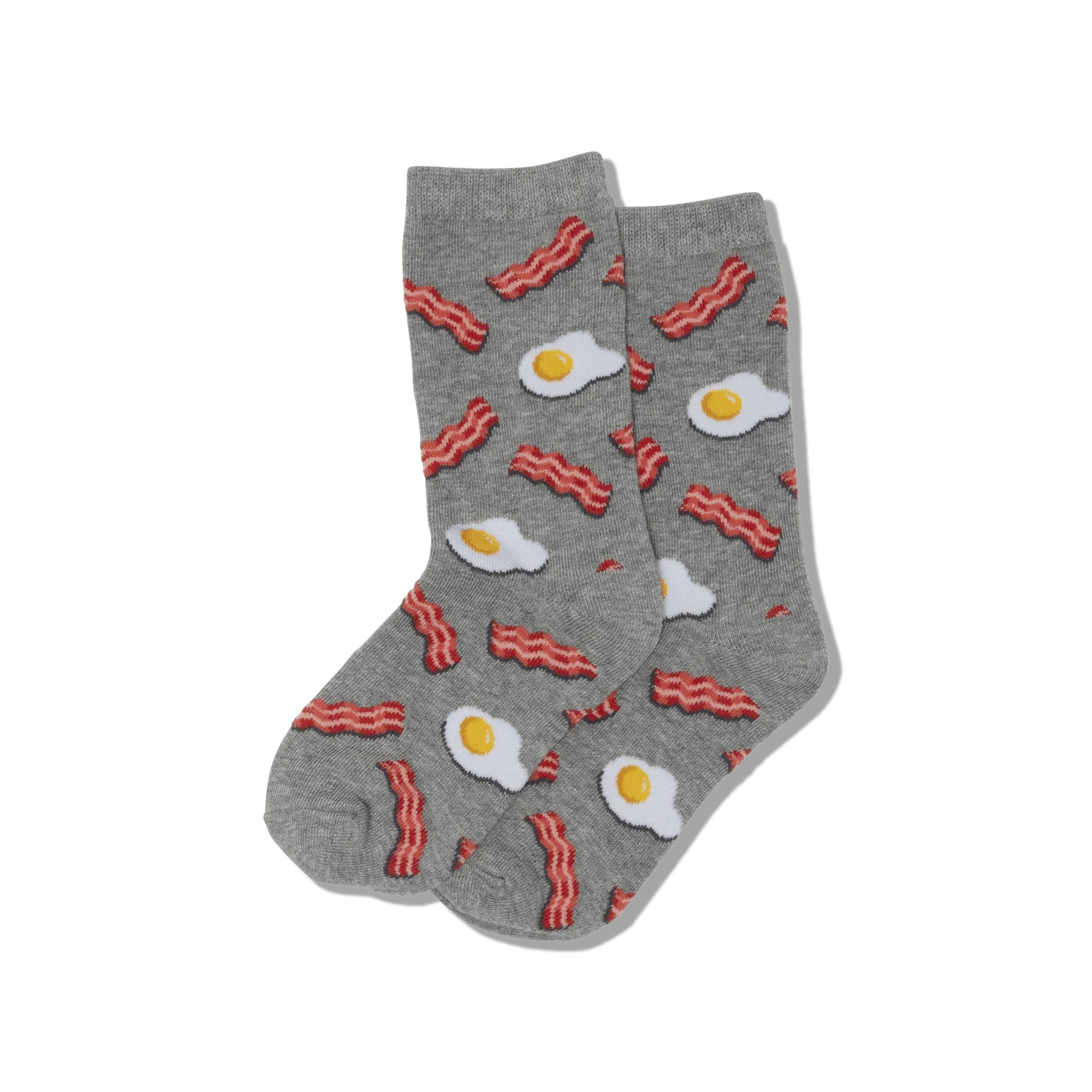 Hot Sox Eggs and Bacon Crew Socks - Fun Breakfast Themed Novelty Socks for Men & Women - Perfect for Cooking, Gifts, and Casual Wear
