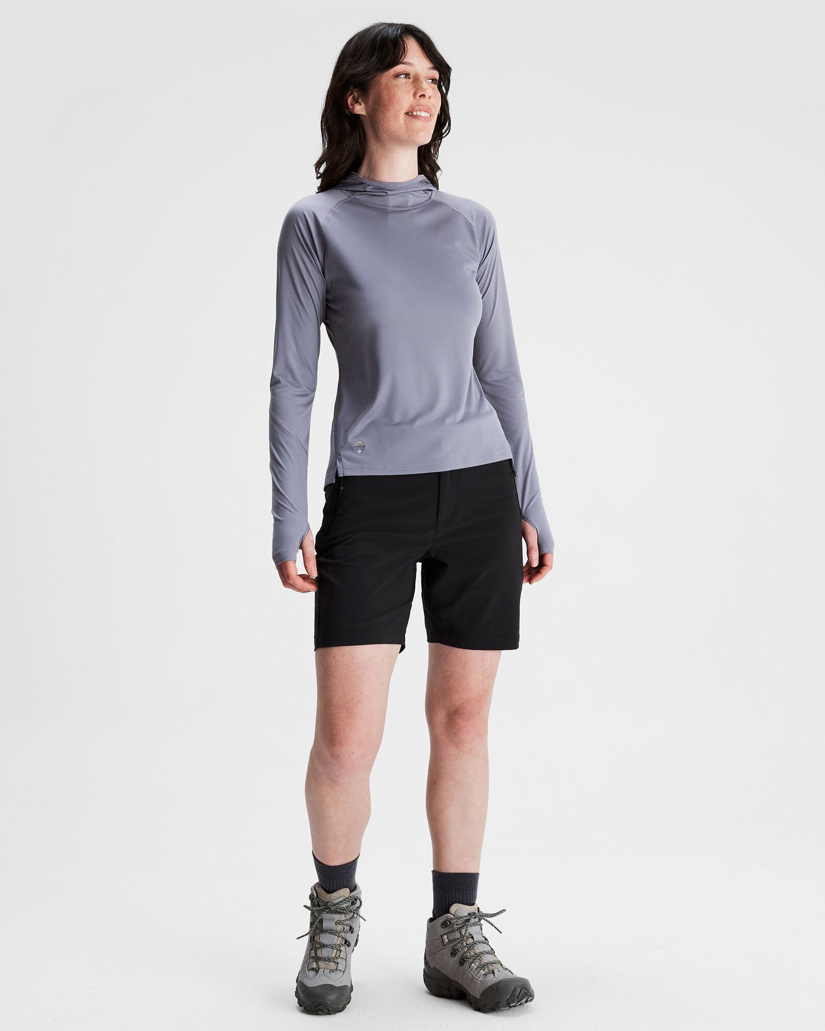 Women's SUN Stopper LT Hoodie - UPF 50+ Sun Protection, Lightweight & Breathable, Dark Haze - Perfect for Hiking, Running & Outdoor Activities