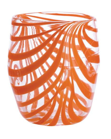 Aria Glasses - Orange Swirl Set of 6 | Elegant Drinking Glasses for Cocktails, Juice & Iced Tea | Perfect for Parties, Weddings & Home Entertaining