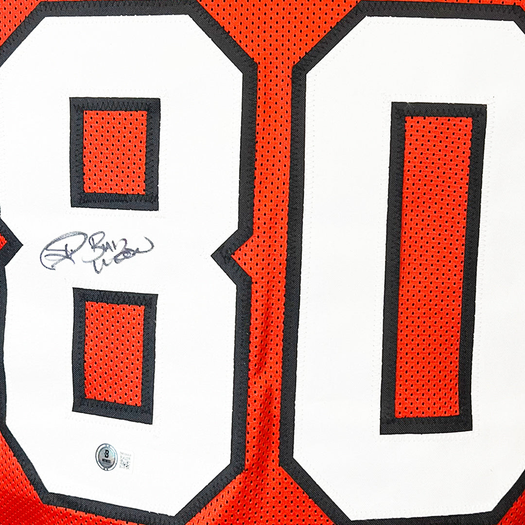 Authentic Andre Rison Signed Atlanta Falcons Red Football Jersey with 