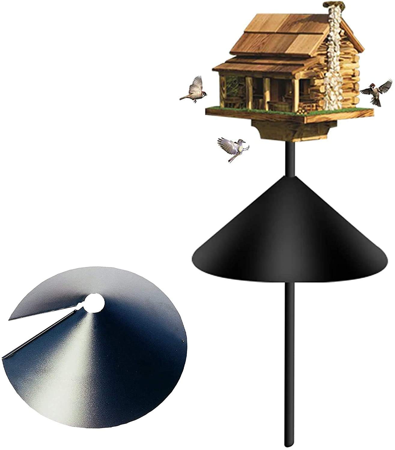 16 Inch 2PCS Squirrel Proof Baffle - Wide Squirrel Guard for Bird Feeders | Durable Rust-Proof Wrap Around Protector for Hanging Bird Feeders & Poles | Easy Installation | Perfect for Backyard, Garden & Outdoor Bird Watching