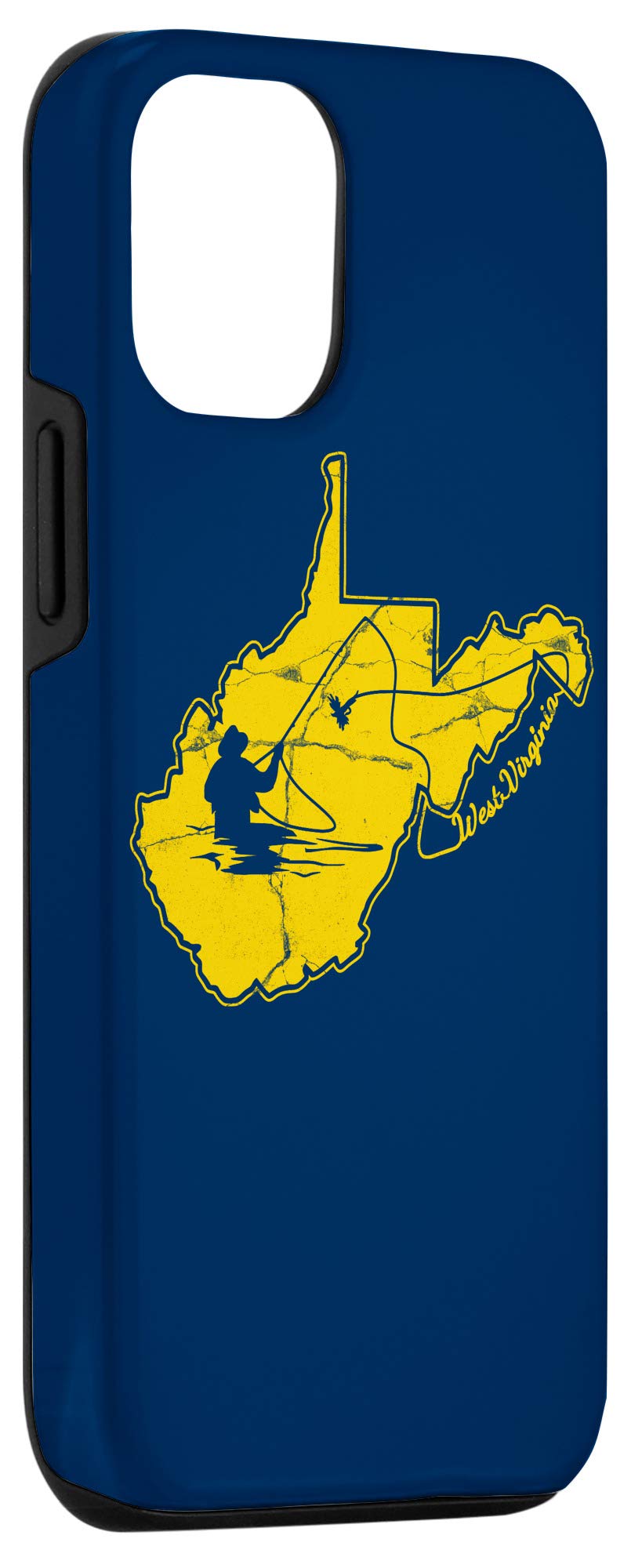 iPhone 12/12 Pro Case - West Virginia Mountain Gold & Blue Fly Fishing Design | Durable Protective Cover for Outdoor Enthusiasts & WV Lovers | Perfect for Fishing Trips & Nature Adventures