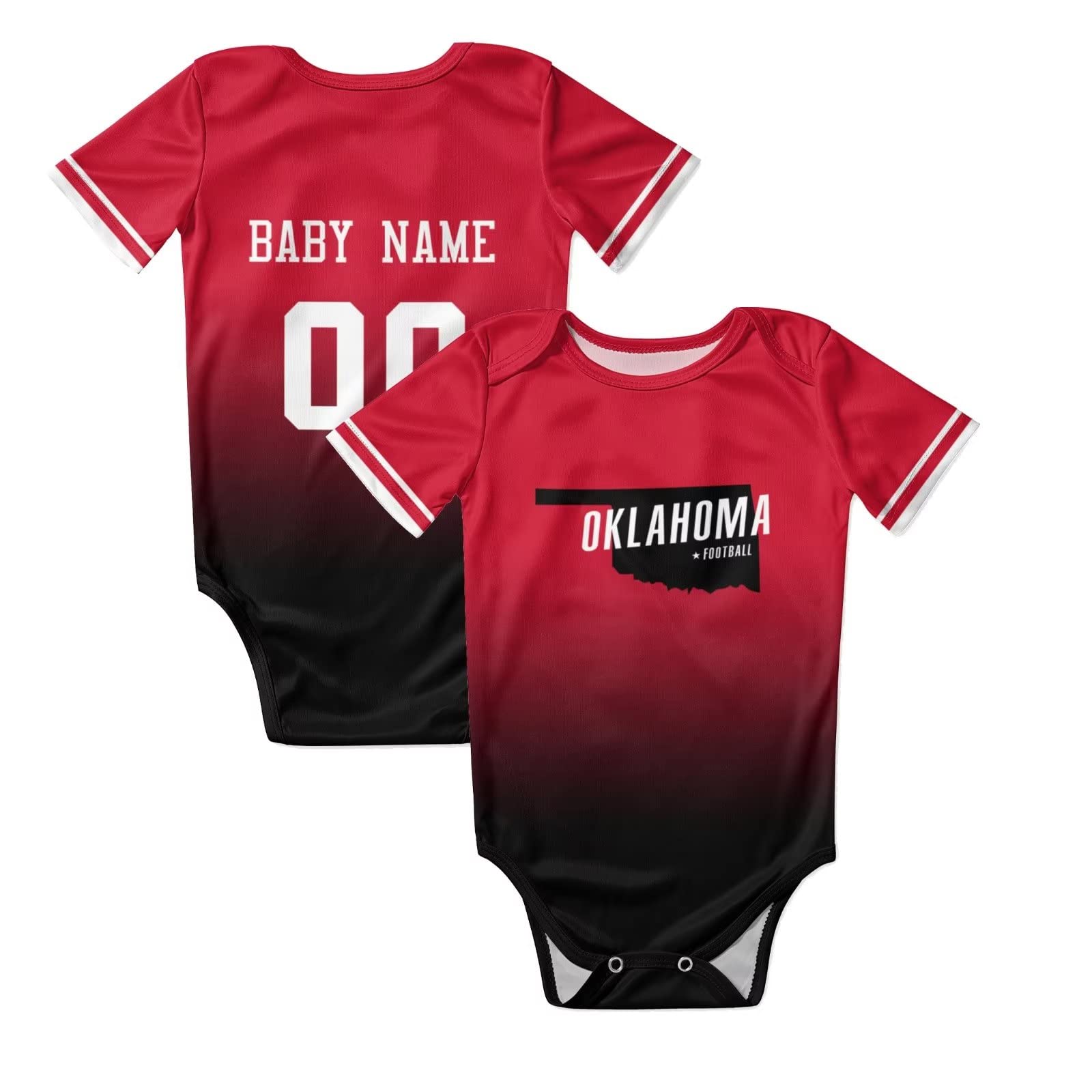 Custom Football Baby Onesie - Personalized Jersey with Name & Number - Gradient Baby Clothes for Boys & Girls - Perfect Fan Gift for Game Day & Family Photos