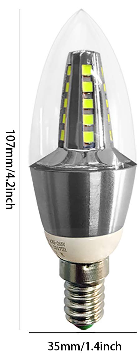 7W E14 LED Candelabra Bulb - 60W Equivalent, 6000K Cool White, Non-Dimmable, Energy Saving Chandelier Light Bulbs (Pack of 4) - Perfect for Home Lighting, Chandeliers, Ceiling Fans & Decorative Fixtures