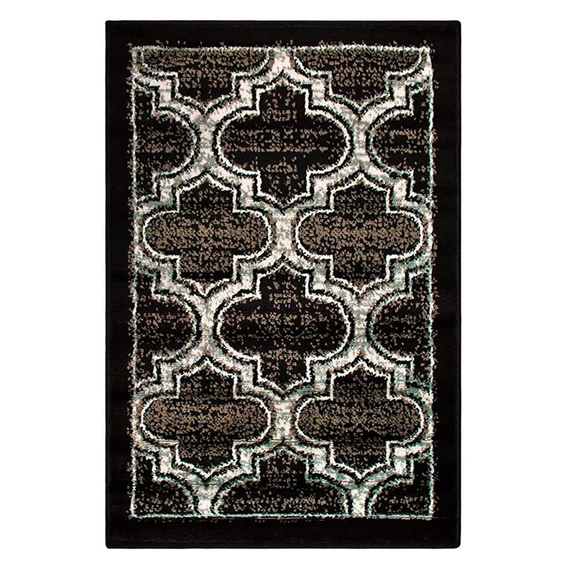 Bohemian Geometric Trellis Lattice Indoor Area Rug - Non-Slip Soft Living Room Carpet for Bedroom, Nursery, Dorm & Home Decor