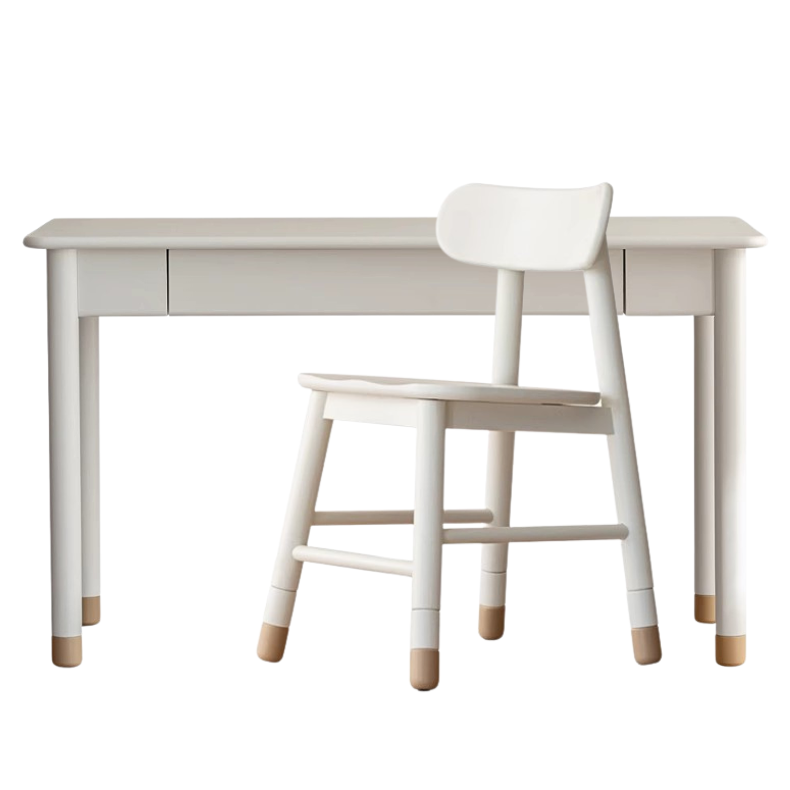 Solid Poplar Wood Kids Height-Adjustable Learning Desk with Cream Drawer - Perfect for Homeschooling, Online Classes & Study Room Organization