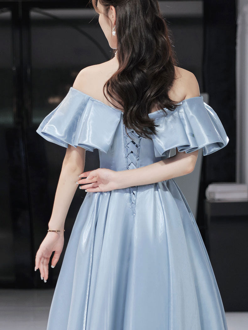 Elegant Royal Blue Satin Long Prom Dress for Women - Formal Graduation Gown for Evening Parties & Special Occasions