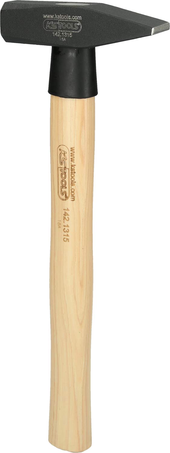 KS Tools 142.1315 Fitters Hammer with Hickory Handle - 400g Professional Metalworking & Woodworking Tool for DIY Projects, Home Repairs, and Construction Work