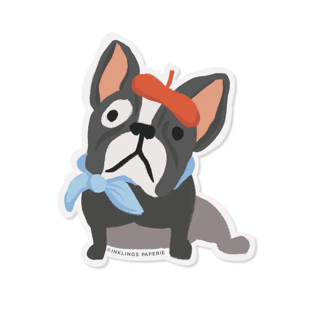 French Bulldog Vinyl Sticker - Waterproof Decal for Laptops, Cars, and DIY Crafts - Cute Pet Lover Gift for Dog Owners