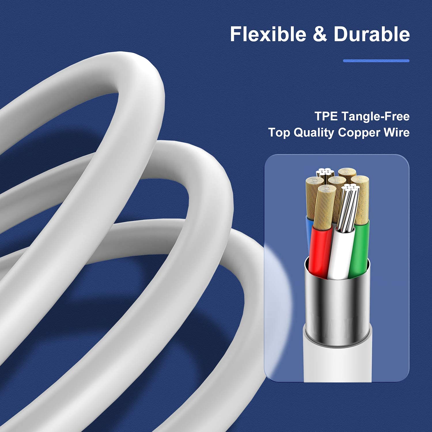 3-Pack Apple MFi Certified iPhone Charger 6ft - Fast Charging Lightning to USB Cable for iPhone 12/11/11 Pro/11 Max/X/XS/XR/XS Max/8/7 & iPad - Perfect for Home, Office & Travel Charging