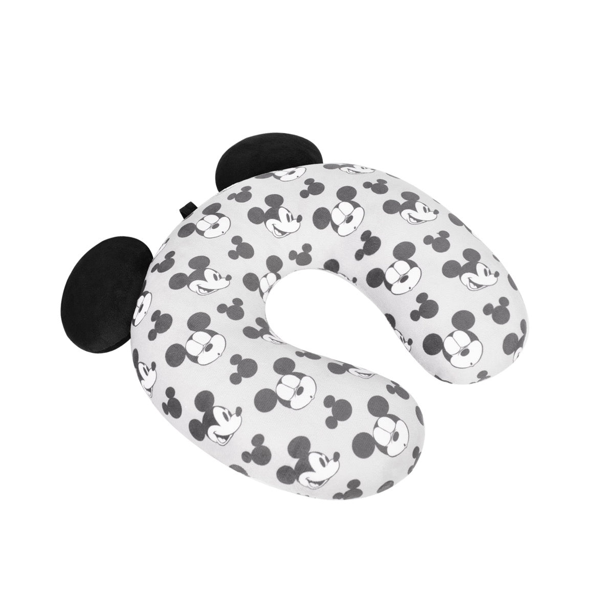 Disney Mickey Mouse Faces & Icons Travel Neck Pillow - Soft & Comfortable Airplane Neck Support for Long Flights, Road Trips & Office Naps