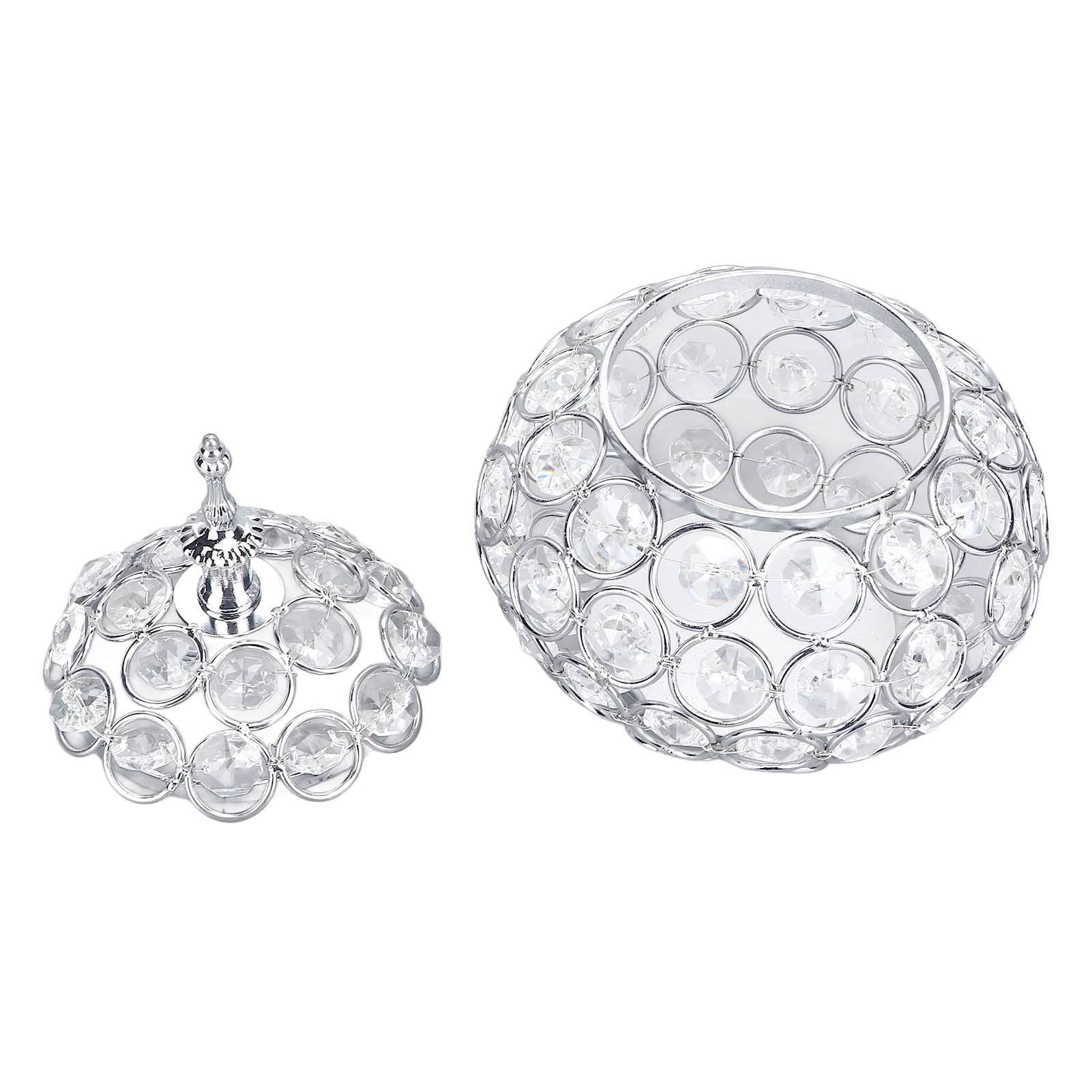 Elegant Crystal Jewelry Storage Box for Earrings, Rings & Necklaces - Multi-Purpose Wedding Centerpiece & Home Decor Organizer - Perfect for Bridal Shower, Gift & Vanity Display