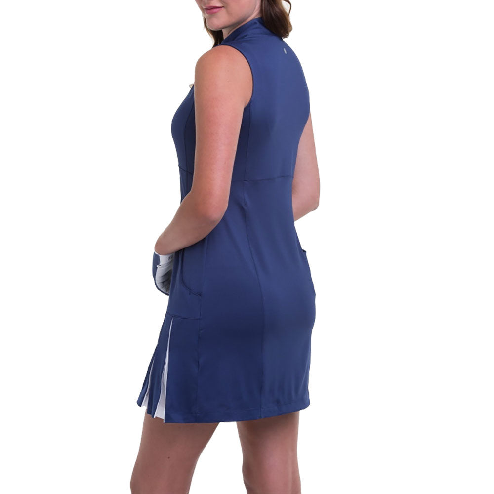 EP New York Women's Zip Mandarin Collar Golf Dress - Stylish & Comfortable Golf Attire for Ladies | Perfect for Golf Courses, Country Clubs & Outdoor Sports Events