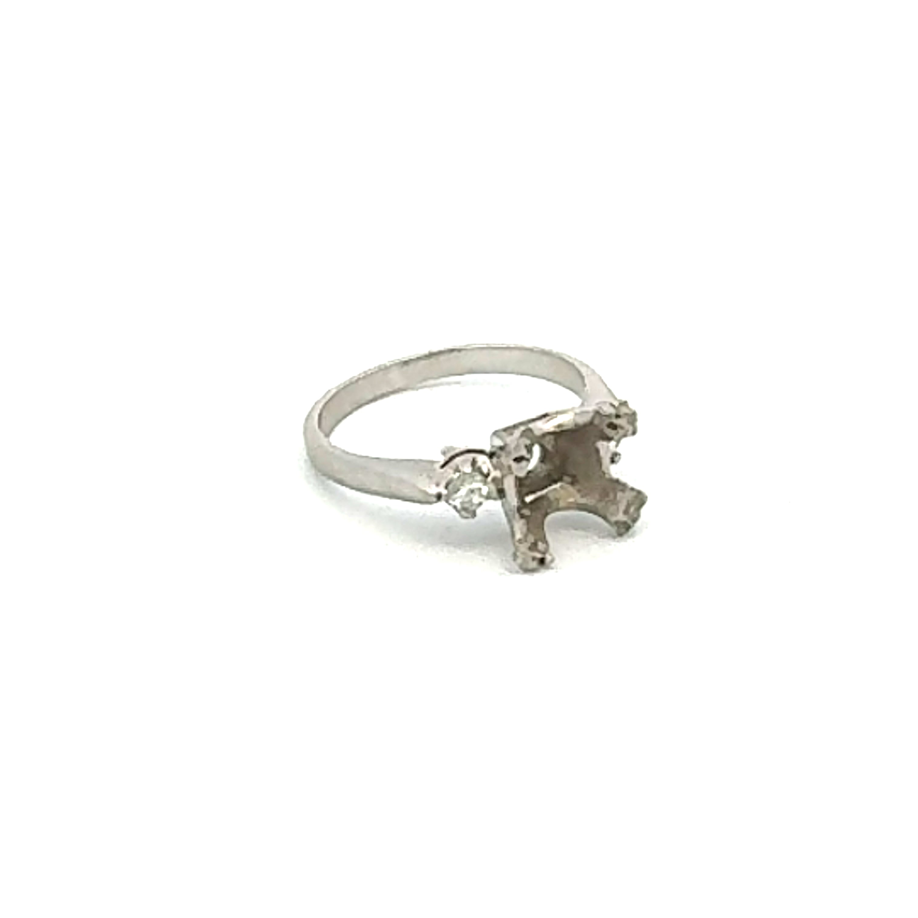 0.10 Carat Round Brilliant H SI1 Diamond Platinum Semi Mount Ring - Elegant Engagement & Wedding Jewelry for Women