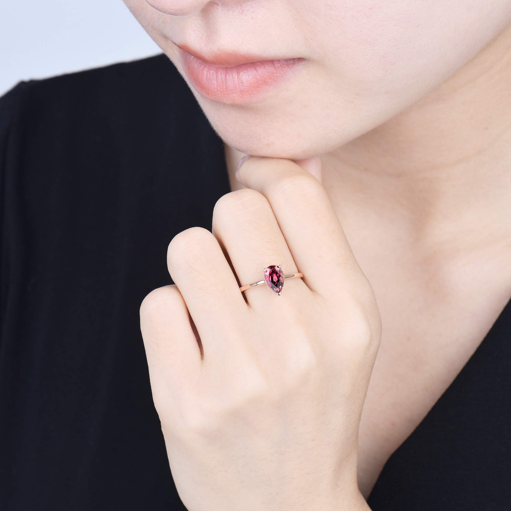 14K Rose Gold Vintage Ring with Natural Diamond & Pink Tourmaline - Elegant Women's Jewelry for Weddings, Anniversaries & Special Occasions
